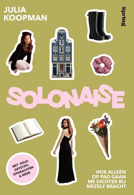 De cover van solonaise door julia koopman toont een gestileerde amsterdamse grachtenpand met blauwe verf en witte accenten