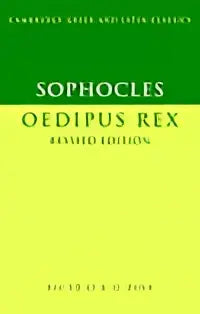 Groen en geel hardcover boek met zwarte tekst getiteld oedipus rex van sophocles in sophocles oedipus rex product