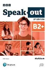 De speakout 3ed workbook with key toont een reeks identieke zwart-witte posters met bold tekst speak out