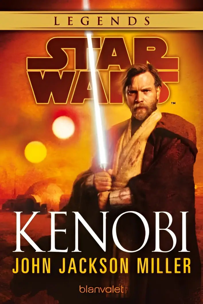 Cover van star wars kenobi blanvalet taschenbücher met een jedimeester en een gloeiend lichtzwaard