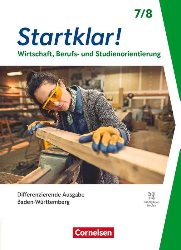 Cover van het startklar! leerboek voor de 7/8e klas met digitalen medien en studienorientierung door cornelsen