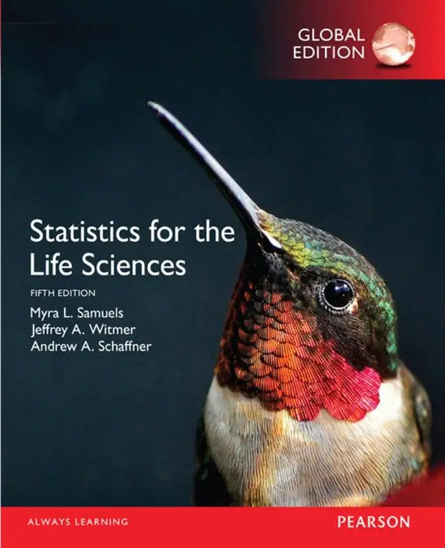 De omslag van de vijfde editie globale editie van het leerboek statistics for the life sciences door myra l voor de life sciences