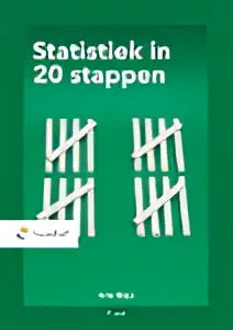 Groen boek statistiek in 20 stappen van arie buijs met witte tekst en minimalistisch ontwerp