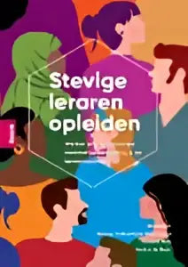 Abstract ontwerp met kleurrijke achtergrond en silhouetten van mensen bij stevige leraren opleiden product