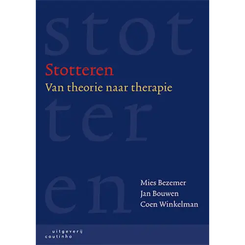Blauwe boekcover Stotteren: van theorie naar therapie door Mies Bezemer e.a