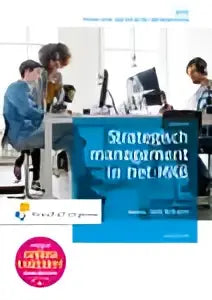 Blauwe hardcover boek strategisch management met witte tekst over algemene economie voor mkb gebruik