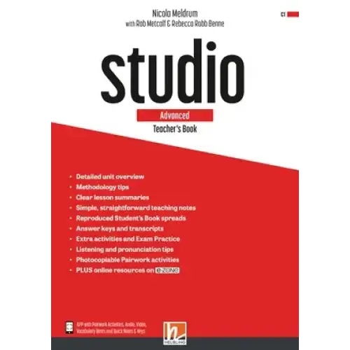 Rode en witte Studio Advanced Teacher’s Book met e-zone van Houghton Mifflin Harcourt