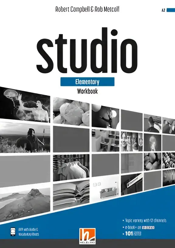 Studio elementary workbook + e-zone door Robert Campbell en Rob Metcalf met zwart-wit fotocollage op cover
