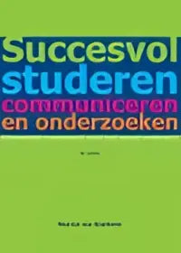 Boek cover felgroen met multigekleurde tekst succesvol studeren communiceren en onderzoeken voor educatief gebruik