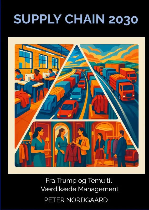 De boekomslag van supply chain 2030 van peter nordgaard toont een kleurrijke illustratie over waardeketen management