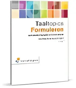 Witte educatieve gids taaltopics formuleren van learners press met kleurrijke strepen en focus op communicatiekunde algemeen door cees braas