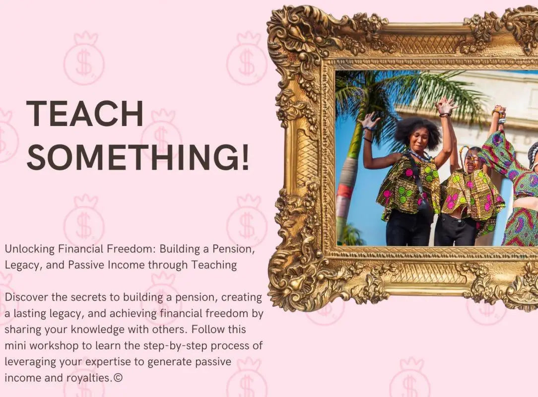 Gouden sierlijst fotolijst voor teach something product over unlocking financial freedom en building a pension
