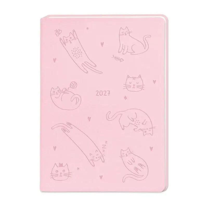 Terminplaner Lederlook 2027 Rosa - Terminplaner Lederlook A6