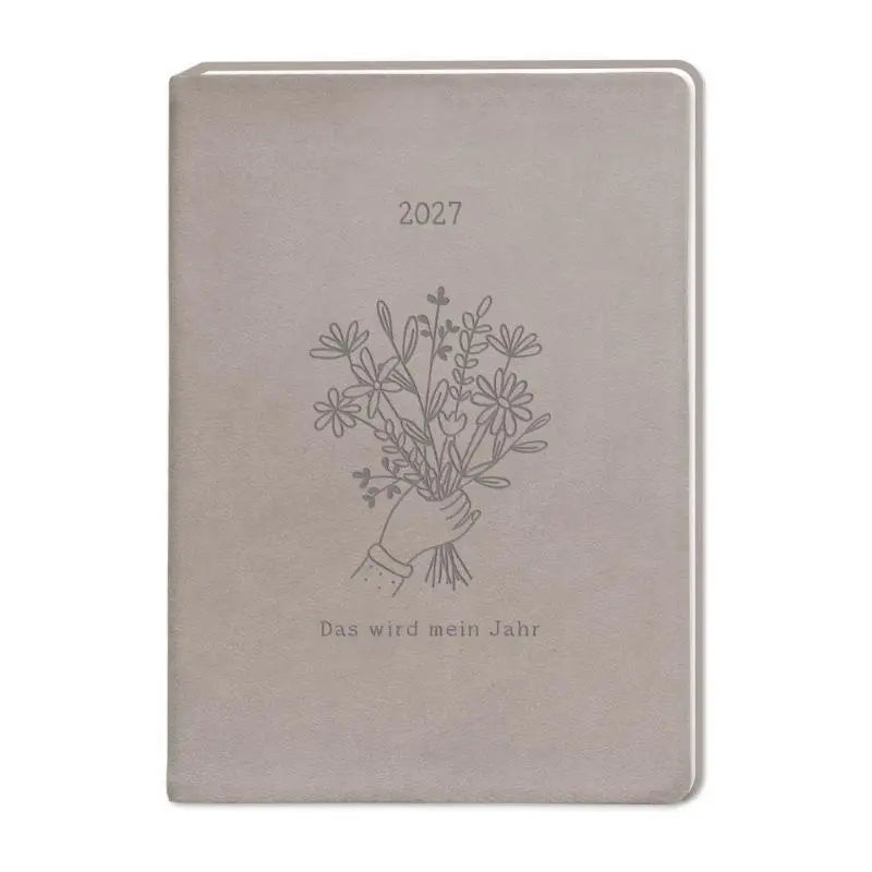 Terminplaner Lederlook 2027 Taupe - Terminplaner Lederlook A6
