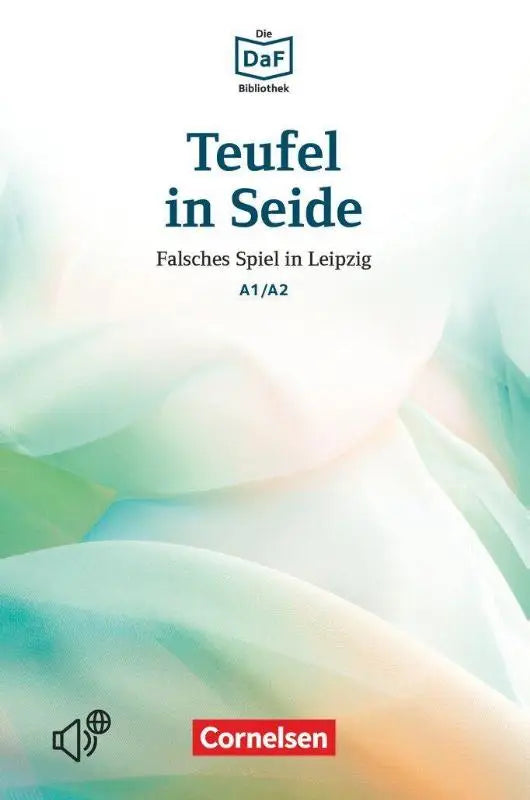 Cover van de teufel in seide a1/a2 daf daz-lerenden duits leerboek met zachte verloopontwerp in teal en zachtroze