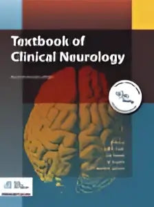 De cover van het Textbook of Clinical Neurology toont een driedimensionale oranje gele hersenillustratie voor specialistische geneeskunde van bsl media
