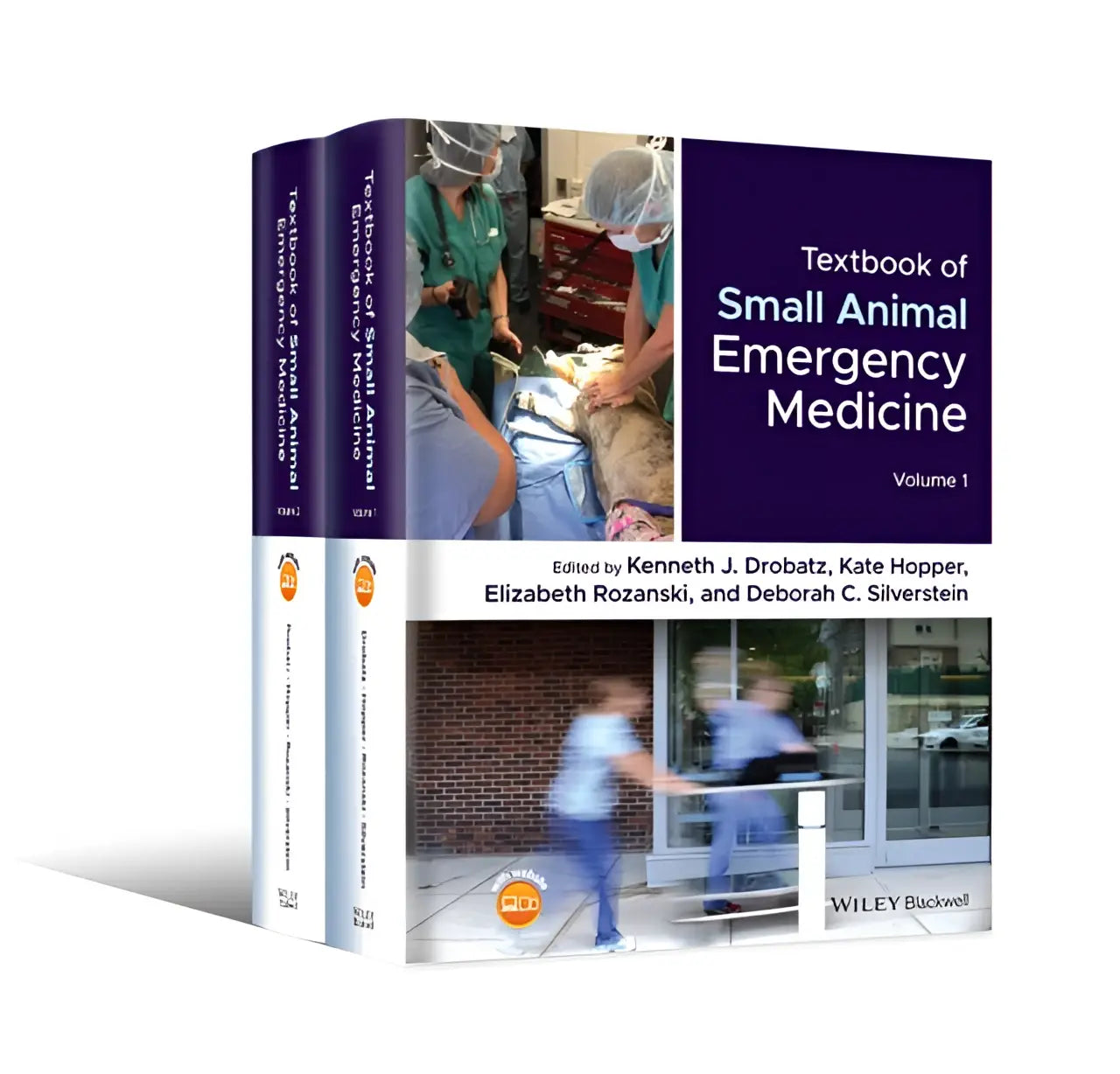 Hardcover medical reference book textbook of small animal emergency medicine volume 1 with dark purple cover for animal emergency medicine