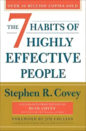 The 7 habits of highly effective people boek cover met titel en auteur stephen r voor persoonlijke ontwikkeling