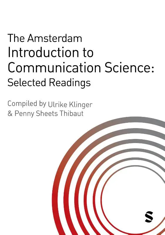 The amsterdam introduction to communication science book cover with concentric red and gray circles on white background