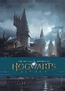 De hogwarts express trein poster met iconische kasteel silhouet en gouden letters voor hogwarts legacy exploring the unwritten wizarding world