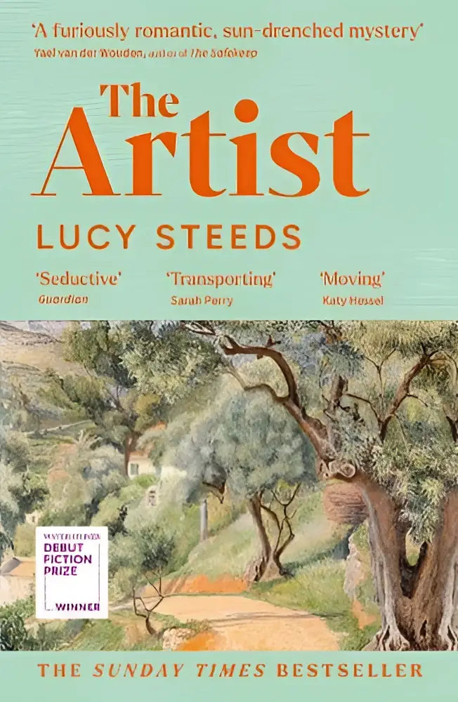 Softcover boek the artist door lucy steads met geïllustreerde zonovergoten plattelandsweg, escape to provence met winnaar waterstones 2025