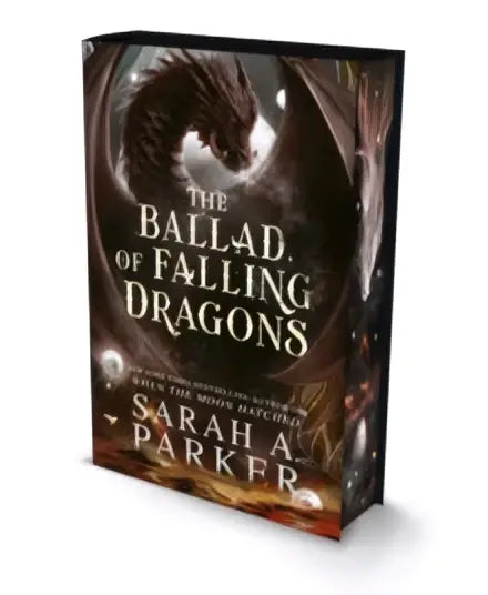 The ballad of falling dragons dark fantasy novel by sarah a parker with sprayed edges cover design