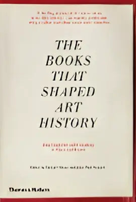 The books that shaped art history is a hardcover beige book with black text published by thames & hudson