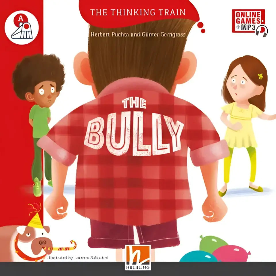 Rugzijde rode geruite shirt The Bully met witte tekst The bully