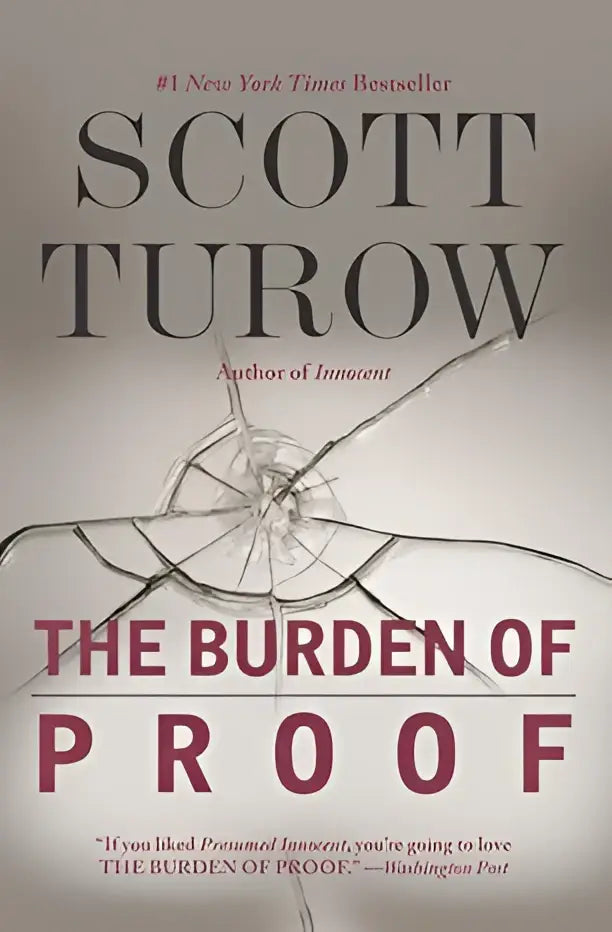 The burden of proof by scott turow paperback with cracked glass cover design and new york times bestseller label