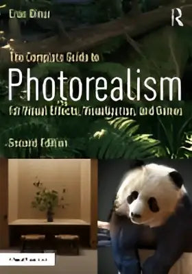 De complete gids tot photorealisme boek met een panda in een donkerblauwe hoodie tegen groene bladeren van evan broun