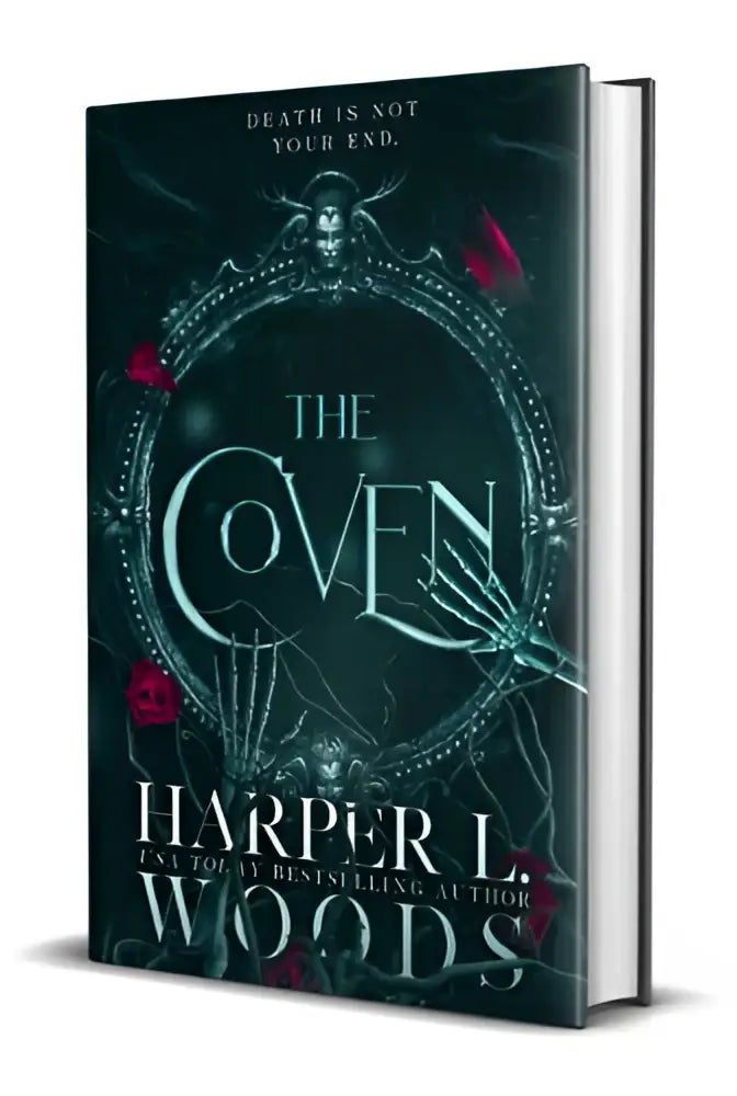 Donkergroene hardcover standaard editie van het boek the coven door harper l