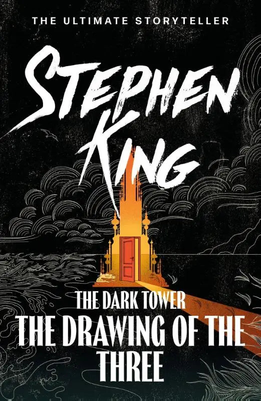The dark tower ii the drawing of the three volume 2 product cover with bold white lettering and an orange glowing tower