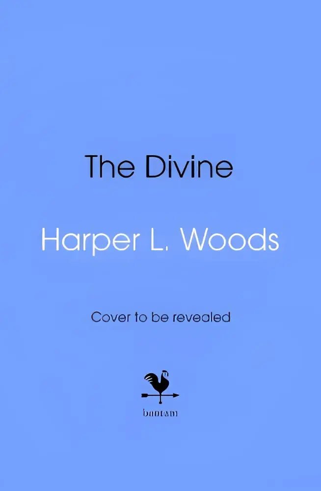 Blauwe boekomslag met zwarte en witte tekst van the divine door harper l voor romantische fantasy liefhebbers