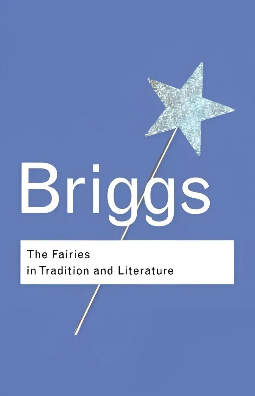 A sparkling silver star wand graphic on a solid blue background for the fairies in tradition and literature