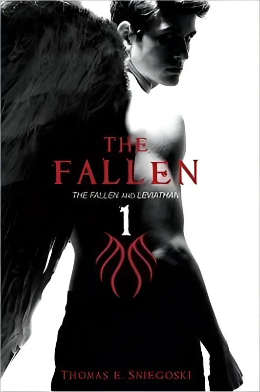 The fallen 1 cover features a dark winged figure in black and white with red text for fallen and leviathan