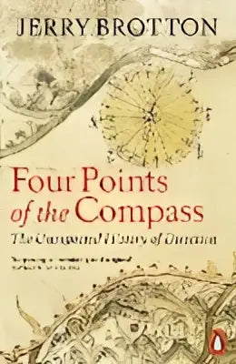 Boekcover Vier punten van de kompas van Jerry Brotton met vintage kaart