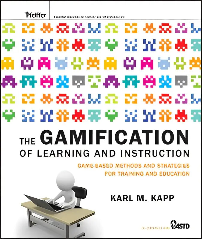 De gamification of learning and instruction boek met kleurrijk gepixelde alien omslag en focus op learning and instruction