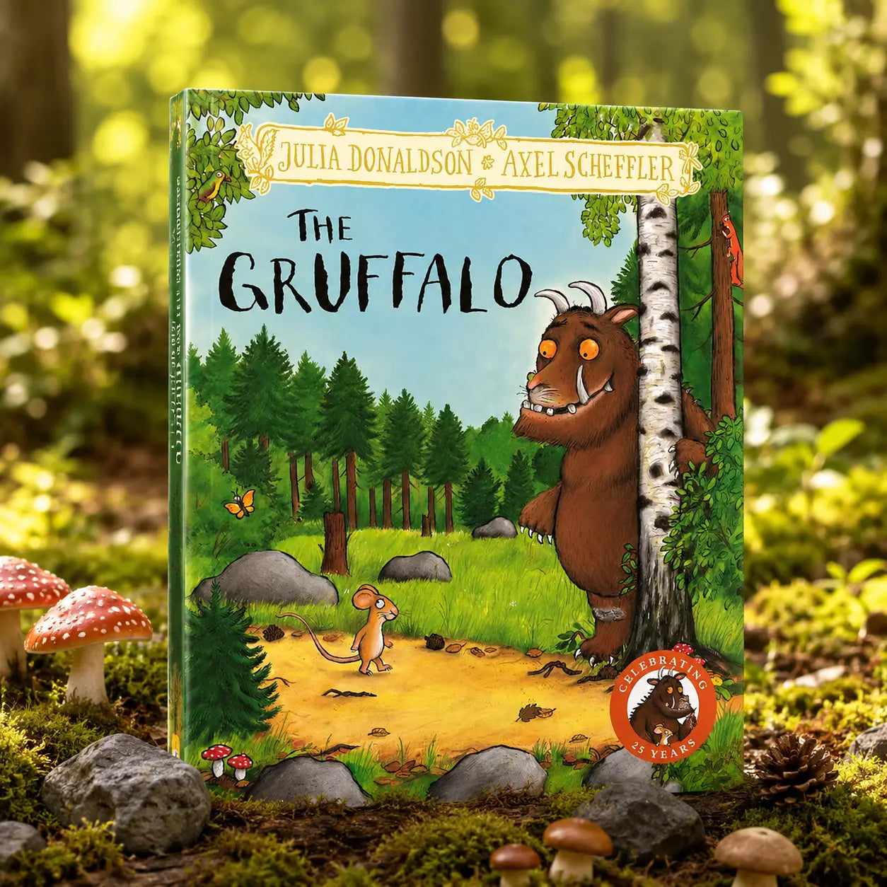 A vibrant hardback edition of the gruffalo by julia donaldson and axel scheffler with a colorful cover illustration