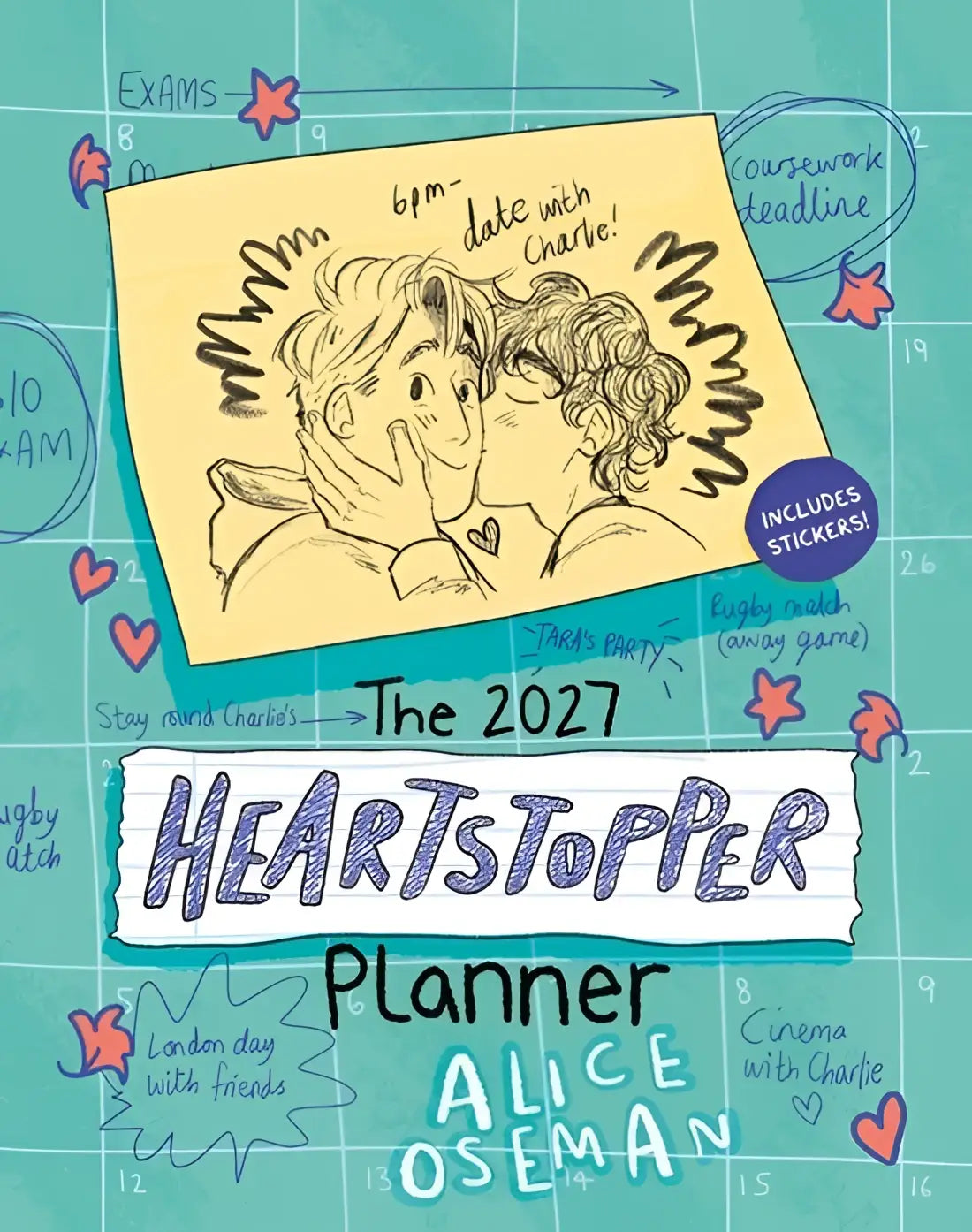 The Heartstopper 2027 Planner van Alice Oseman, Engelstalige spiral bound planner met bonusstickers