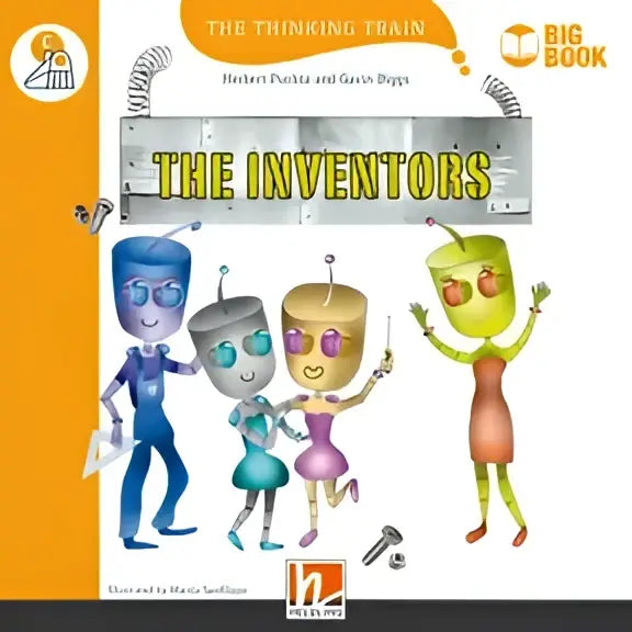 Grote boek De uitvinders uit Thinking Train serie met kleurrijke karakters
