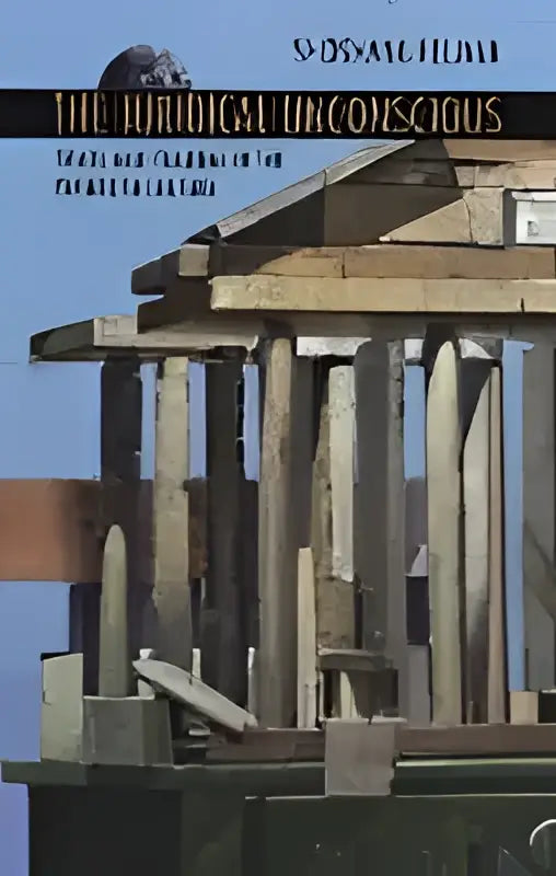 Steenachtige tempel met hoge klassieke zuilen en boogvormige ingang op de cover van juridisch unconscious boek