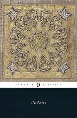 The knaves klassieke penguin books editie met goud gegraveerde ornamenten op zwart rug voor the koran