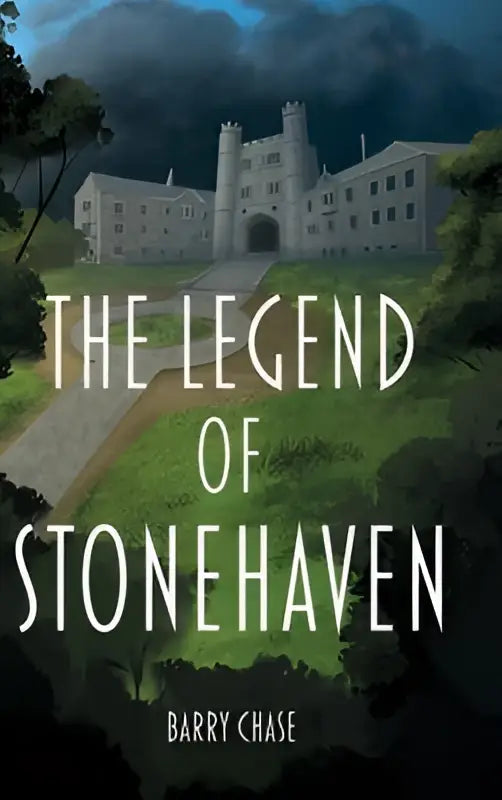 The legend of stonehaven boekomslag toont een wit stenen kasteel onder stormachtige luchten met de titel in vet wit