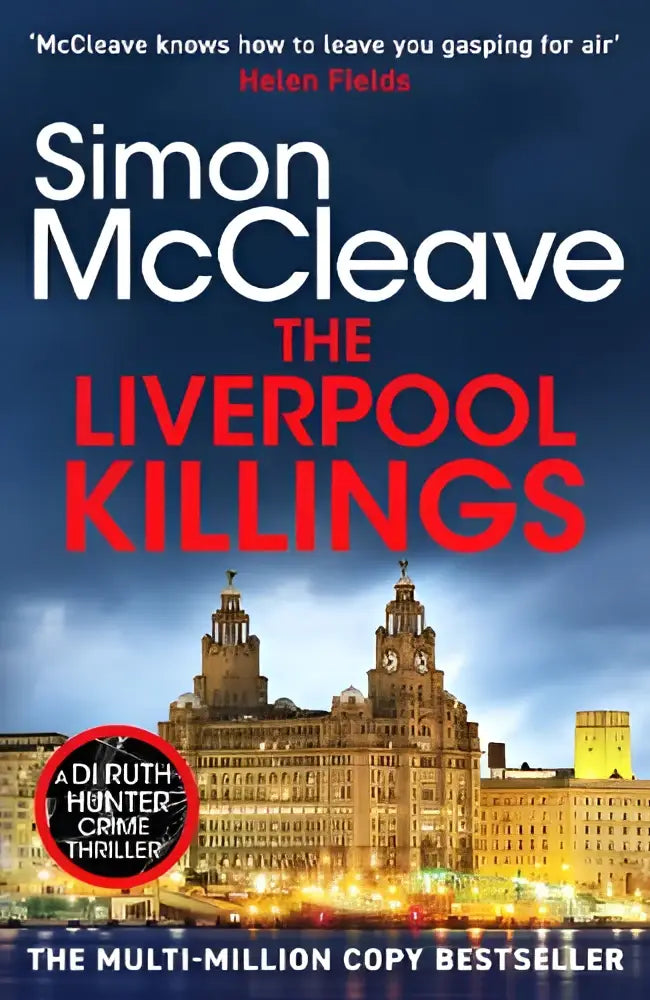 The liverpool killings hardcover crime thriller by simon mccreavey featuring liver building at twilight