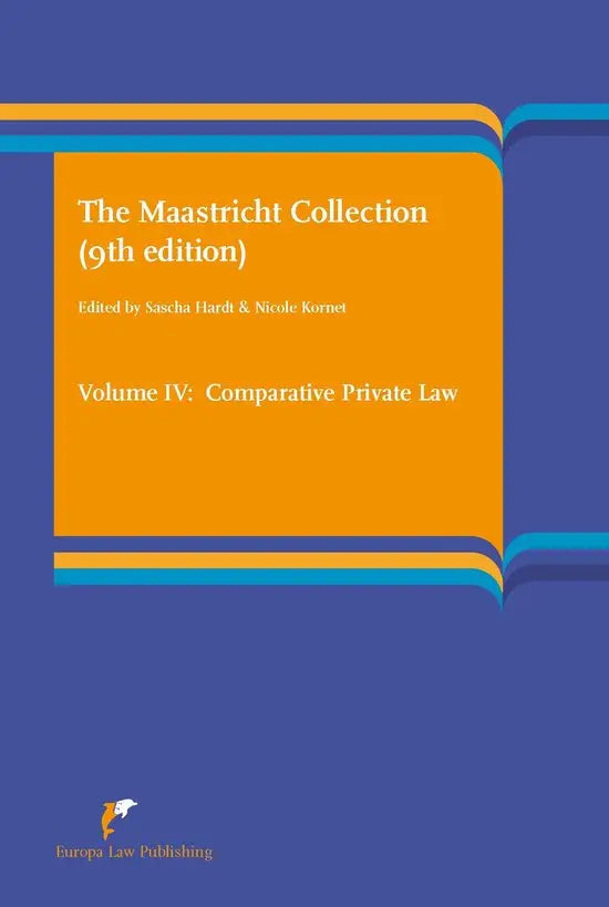 Oranje en blauw boekomslag van the maastricht collection 9e editie volume iv bewerkt door nicole kornet internationaal publiekrecht