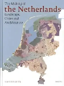 The making of the netherlands book cover with a stylized illustrated map in muted earth tones and soft blues by reinout rutte