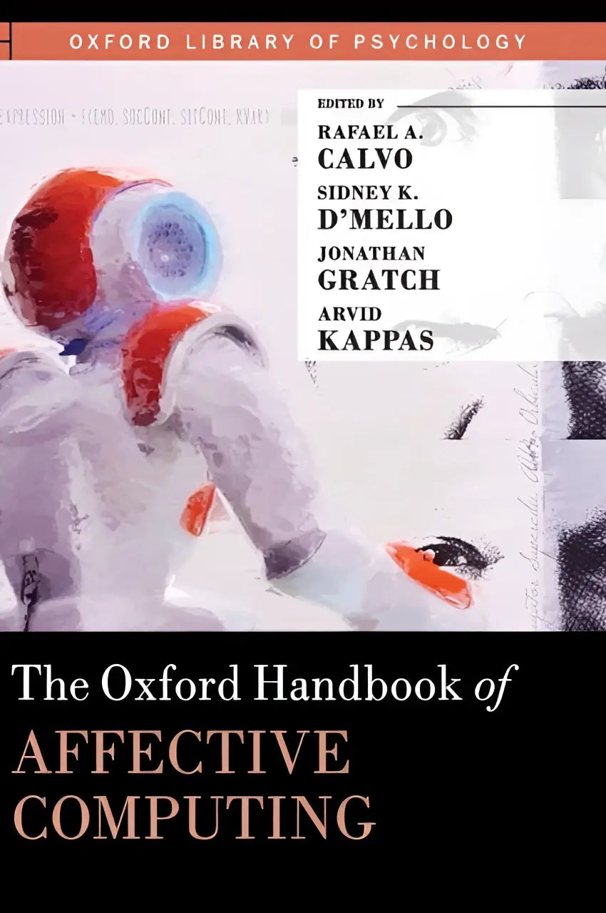 The Oxford Handbook of Affective Computing hardcover book with a white astronaut and red blue accents for computer science studies