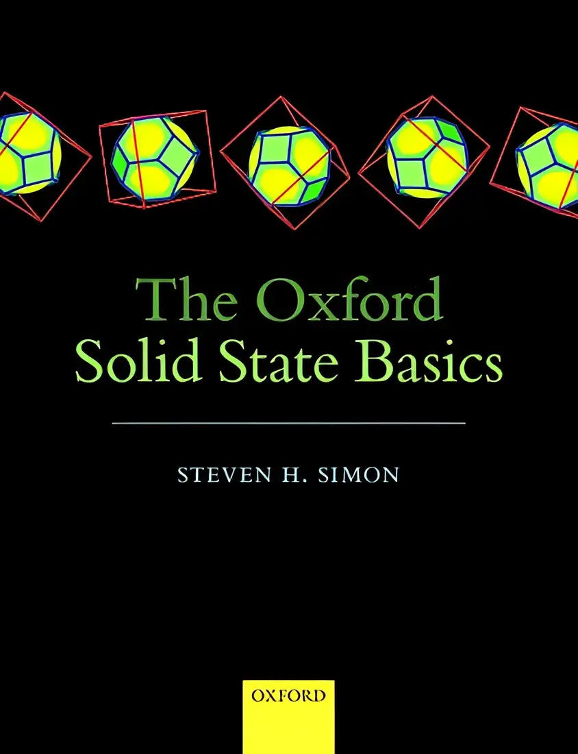 Zwarte boekomslag van the oxford solid state basics door steven h met focus op solid state en gecondenseerde materie