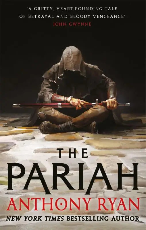 The pariah book one the covenant dark illustrated cover with hooded figure in tattered armor holding a sword