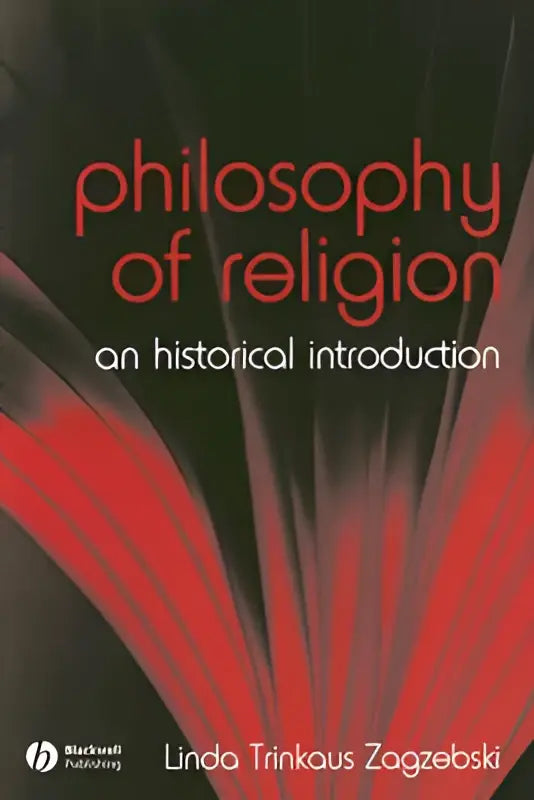 De philosophie van religie een historisch inleiding boek met rood-witte tekst en rood stralend ontwerp op groen achtergrond